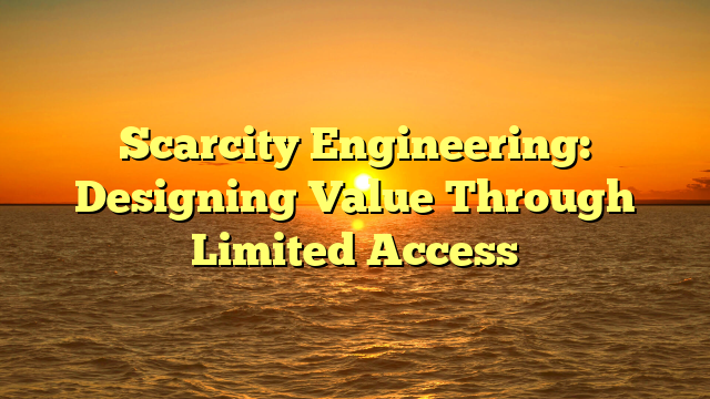 Scarcity Engineering: Designing Value Through Limited Access